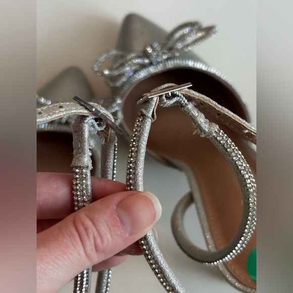 BCBG diamond sparkle bow satin heel pumps - Picture 7 of 8